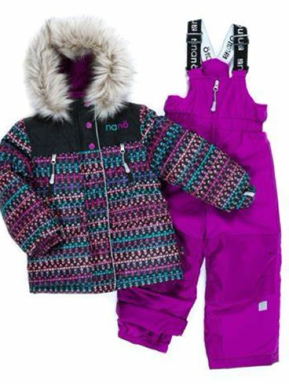 Nano Girls' Magenta Winter Snowsuit Set with Patterned Jacket size 4T